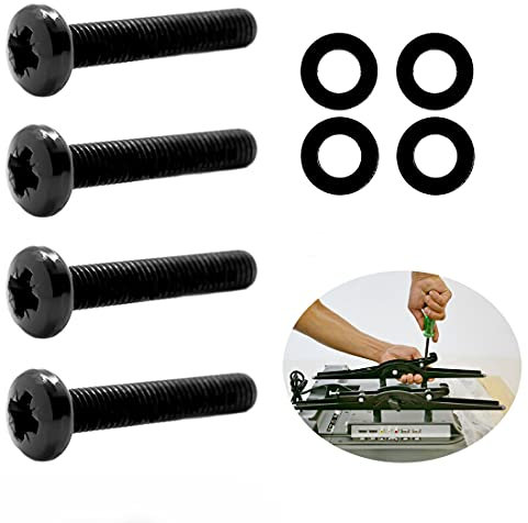 M8 x 45mm Black TV Wall Mount Bracket Phillips Screws Bolts for TV + Washers G02C