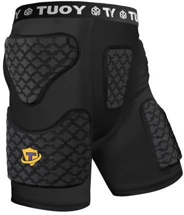 TUOY Youth Padded Compression Shorts Padded Football Girdle 6-Pads Hip Protector