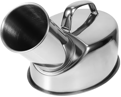 DOITOOL Urinal Male Urinal Urine Bottle Stainless Steel Men Urinal Potty Portable Male Urinal Cups for Incontinence Patient Elderly Travel Driving Camping Male Urinal