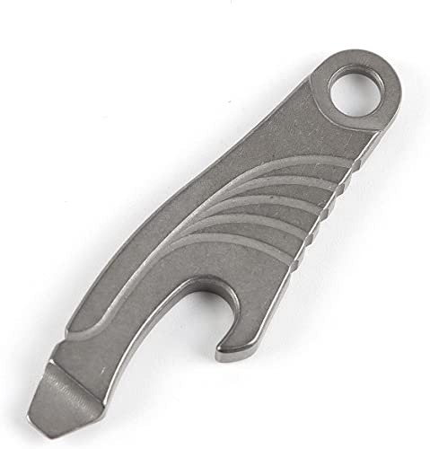 Hamans EDC Levier de biche multifonction en titane avec décapsuleur et tournevis Gris