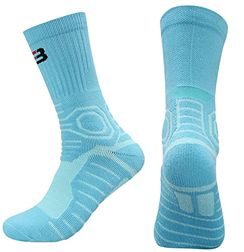 TYUTYU Lauf Socken Männer Verdicken Elite Basketball Socken Radfahren Frauen Baumwolltuch Boden Outdoor Sports Socken Männer Laufsocken Sports Socken (Color : Neon, Size : L EU 39 45)