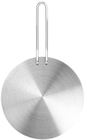 QANYEGN Heat Diffuser Plate, Stainless Steel Induction Adapter Converter, Diffuser Disc for Electric Stove with Foldable Handle(20cm)