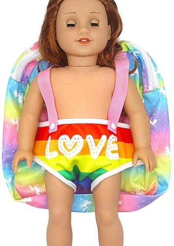 Zuasdvnk Porte-ambole, Porte-Sac à Dos de, et arrière avec Sangles | pour poupées Amusantes pour Babydoll Sacs de Rangement pour poupées America Doll de 12 Pouces à