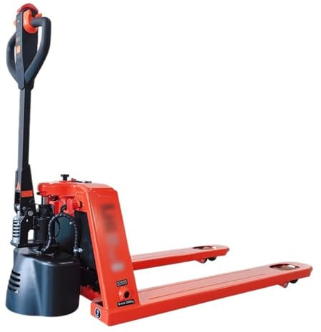 LJYKBFL Transpaleta eléctrica de 2000 kg con Interruptor de Emergencia y Capacidad de 2000 kg. Ideal para Espacios reducidos (55 cm).