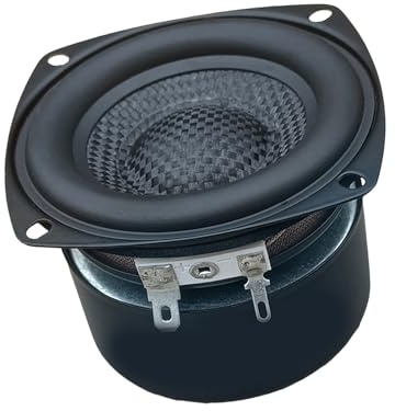 EXQIOUR Altavoces cuadrados de graves de 25 W, 3 pulgadas, a prueba de golpes, cuerpo de goma de metal, sistemas de sonido HiFi, Woofer tejido de fibra de vidrio, subwoofer de cine en casa