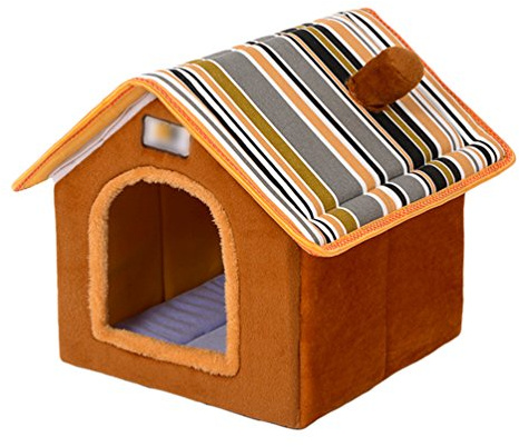 LvRao Pet Cuccia a Casa Letto Pieghevole Cuccia con Cuscino per Cani Gatti Morbido Caldo Divano Lettino Cestino per Cane (Marrone, L)