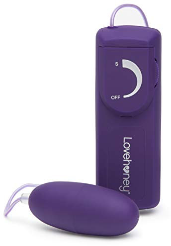Lovehoney Wickedly Powerful Vibrating Egg - Gifts for Women - Smooth 2.5 Inch Multispeed Adult Bullet Vibrator - 31 Inch Wired Remote Control Love Egg for Couples - Purple