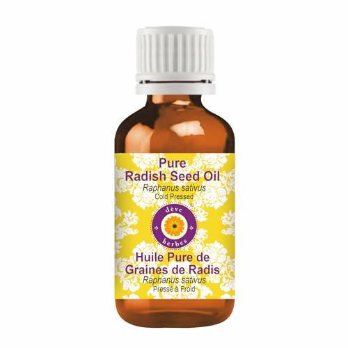 Deve Herbes Radish Seed Oil (Raphanus sativus) | Cold Pressed | Pure | Natural | Undiluted | For Diluting Essential oils | For Skin & Massage | Non-Sticky| Lightweight| Men & Women | 15ml (0.50 oz)