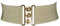 FASHIONGEN - Damen Breiter elastische gürtel, GLORIA - Beige mit goldenem Lurex (Goldenschnalle), Small / 36 bis 39