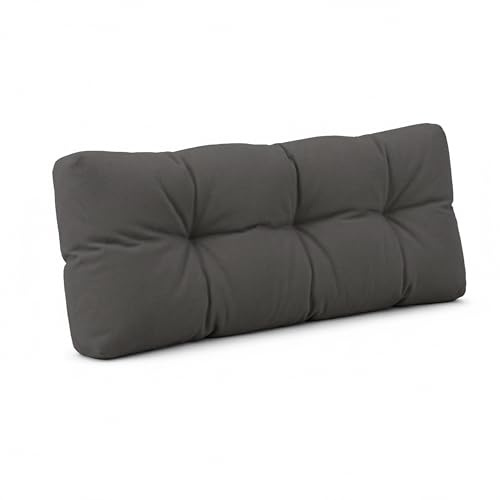 POKAR pallkudde - ryggdyna/ryggstöd 120x40cm med vacker quiltningspolstring, pallpolstring pallpolstringpallsoffa, för insida och utsida, utan pallar, antracit