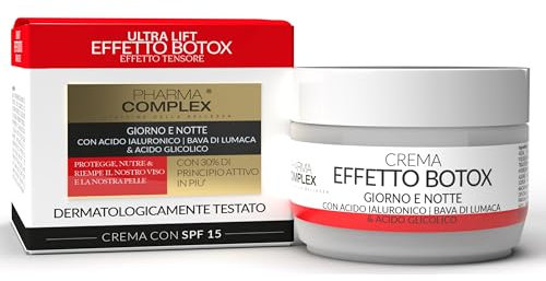 Crema Viso e Contorno Occhi Antirughe con Bava di Lumaca, Acido Ialuronico Puro, Acido Glicolico, Idratante, Giorno e Notte Effetto Lifting immediato, Anti-età, 50ML – 100% Made in Italy