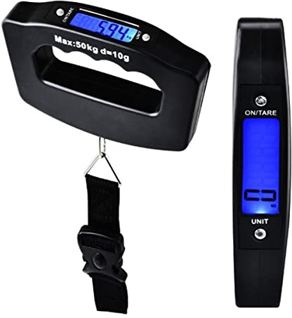 Portable Handheld Accurate High Precision Digital Travel Suitcase Luggage Weighing Electronic LCD Display Scale with Strap Upto 110 Pound Selectable Weigh Units