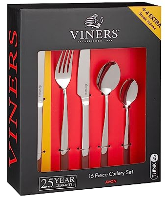Viners Avon 18/0 16 PCE Cutlery Set + 4 Steak Knives