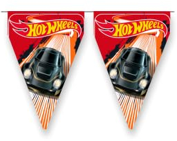 BeenSmile, BANDIERINE HOT WHEELS, Decorazione per Compleanno di Bambini, Articoli per Feste, Celebrazioni e Anniversari, 1 Pezzo, 3 M