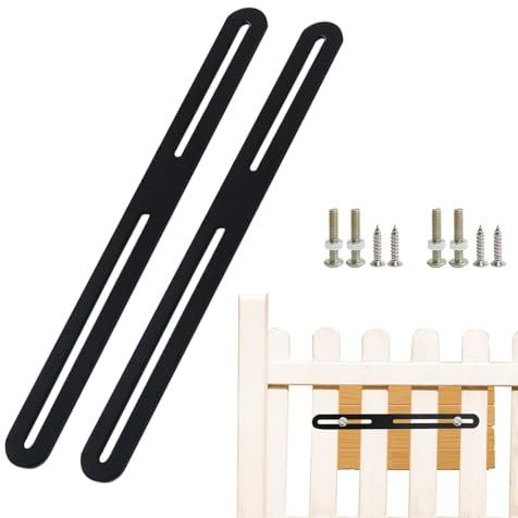 Tongdejing Lot de 2 supports de boîte aux lettres de clôture, connecteur plat réglable en acier inoxydable, connecteurs plats pour boîte aux lettres de clôture, fixation de boîte aux lettres pour
