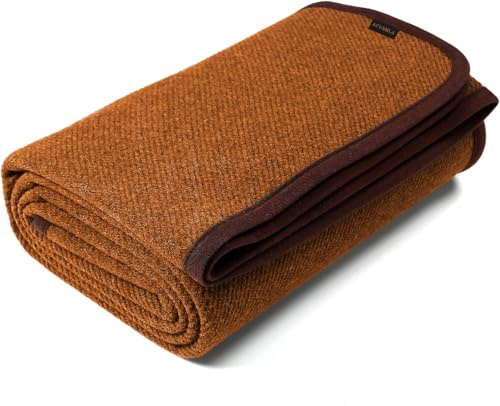 ACUSHLA Couverture en laine mérinos - Grande couverture super douce - 160 x 200 cm - Grande couverture de canapé, couvre-lit, jeté de lit - Couverture d'hiver au crochet (citrouille, 160 x 200)