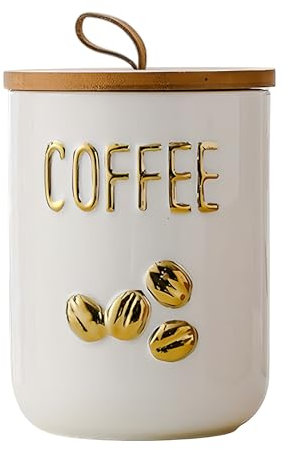 CompadreBol Pot en Céramique pour CAFÉ avec Couvercle Hermétique, Récipient pour Stocker des épices, Bocal d'une Capacité de 800 ml / 24,05 oz