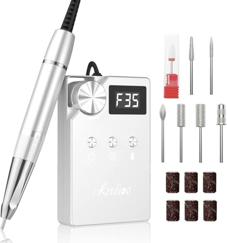 Fresadora de uñas eléctrica sin escobillas 35000 RPM con 11 puntas y pantalla LCD