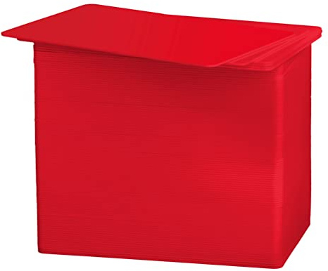 Karteo Plastikkarten blanko rot [100 Stück] Blankokarten EC-Kartenformat für Ausweise Dienstausweise EC- und Bankkarten Gesundheitskarten