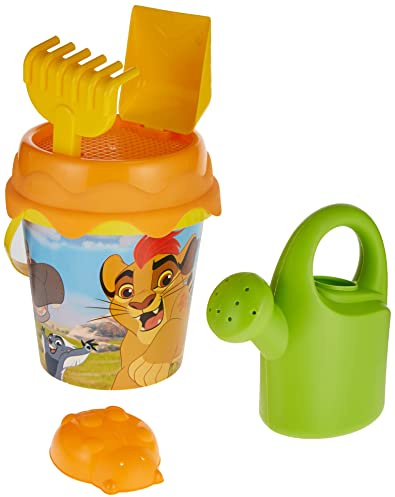 Smoby The Lion Guard - Juego de Cubos de Arena con regadera, Pala, rastrillo y Molde de Arena, de 18 Meses a 6 años