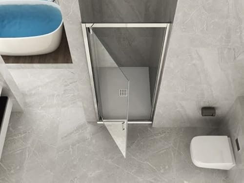 LineaDoccia - Box Porta Doccia Cristallo 6 mm | 1 Lato Apertura Pivotante Battente Interna o Esterna | Trasparente o Opaco | Anticalcare | H190cm | Misura 60 cm | Vetro Trasparente