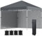 Outsunny 3 x 3 (M) Pop Up Gazebo, UPF 30+ with 2 Sidewalls, Leg Weight Bags and Wheeled Bag, Height Adjustable Party Tent Event Shelter for Garden, Patio, Dark Grey