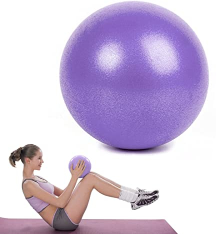 TSLRSA Gymnastikball Kleiner Pilates-Ball 25cm Yoga Ball Baby Soft und Rutschfester Gymnastikball mit Pumpe Ball fitnessball klein für Yoga Zuhause Büro Sitzball,ball,gymnastikball klein(Violett)