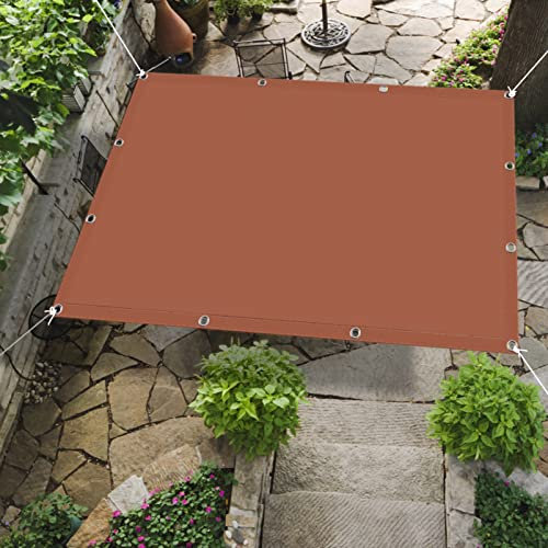 Toldo Vela Cuadrado 4 x 5.5 m Toldo para Parasol Hay un Ojal de Metal Cada 50 cm. Protección UV para Jardín, Terraza, Camping, Rojo óXido
