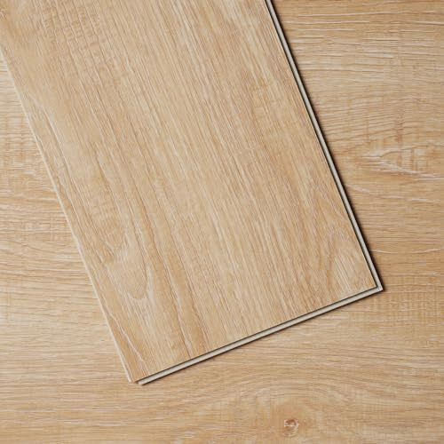 VEVOR Interlocking Vinyl Floor Tiles 48 x 7.3 inch, 10 Tiles 5.5mm Thick Snap Together Flooring, Natural Wood Grain Luxury Vinyl Flooring for Bedroom, Living Room, Bathroom (24.5 Sq.Ft/Box)