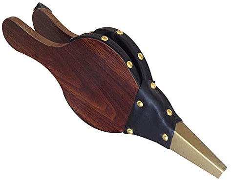 Soufflet Cheminée en Bois Soufflet pour Poêle à Bois Grand Souffleur à Bois avec Sangle De Suspension Durable en Bois Massif pour Barbecue, Cheminée (S)