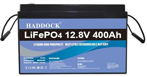 Batterie a Lunga Durata,12V 400AH Batteria Lifepo4, 5000 Deep Cycle al litio fosfato di ferro, Adatto per sistemi di accumulo energetico, impianti fotovoltaici, campeggio all'aperto e altro ancora.