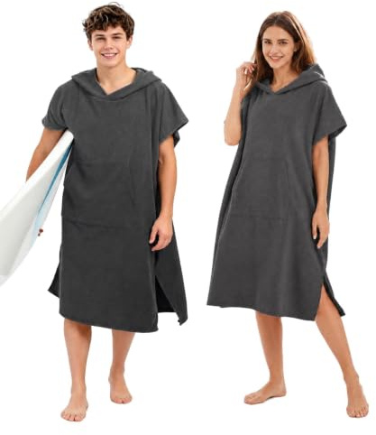 Abahub Poncho de Surf con Capucha de Microfibra,Poncho de Baño Unisex,S | Poncho Toalla para Cambiarse,Absorbente, Ligero y de Secado Rápido,Ideal para Playa, Piscina, Surf, Ducha y Casa