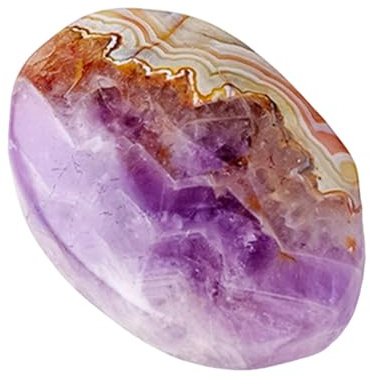 Piedra de amatista, piedra de bolsillo - Adorno de piedra del pulgar natural | Masaje portátil al alcance de piedra pebble brillante decorativo para manualidades de jarrones