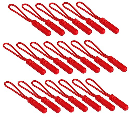 OFFIGAM 20pezzi Cerniere Di Ricambio Plastica Per Abbigliamento e Bagagli Tiranti Per Zip Rosso Per Riparazioni Di Vestiti e Accessori Per Borse