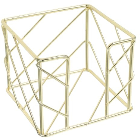 ZUNOXAZ Goldfarbener Schreibtisch Organizer Für Haftnotizen Und Memo Notizen Mit Luftigem Metall-Design Kompakte Aufbewahrungsbox Für Bürobedarf Und Home Office