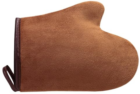 Manopla Autobronceadora | Guante Aplicador de Bronceado - Aplicador De Felpa Reutilizable Lavable a Máquina con Dedo para Spray Lociones Mousse en Cuerpo y Rostro