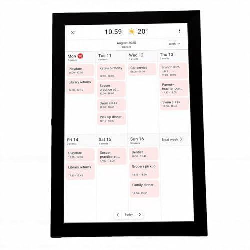 Zunate Touchscreen per Pianificazione Familiare con Calendario Digitale Intelligente da 10,1 Pollici per il Programma Giornaliero