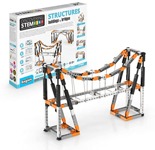 Engino- STEM Toys, Structures, Buildings & Bridges, Building Toys for Kids 9+, STEM Projects, Creative Engineering Kit, Gifts for Boys & Girls (9 Model Options)