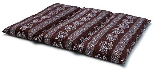 Coussin aux grains d'épeautre biologique - Taille 40x30-3 compartiments - Brun à fleur - Coussin thermique - Coussin aux graines - Compresse froide