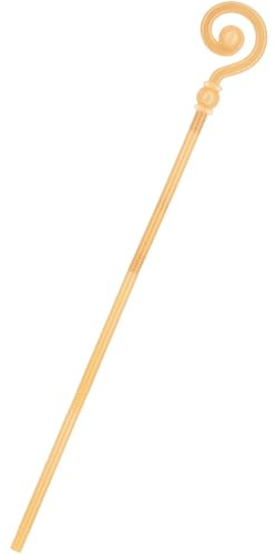Smiffys Crozier Staff, Gold – 118cm Shepherd’s Crook Style Staff, Christmas Fancy Dress Accessory for Santa, Saint Nicholas and Nativity Costumes
