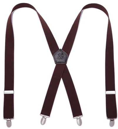 KANGDAI Men Braces Strong Metal Clips 4 X Back Durable Elastic Adjustable Suspenders Heavy Duty Mens Braces