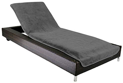 Brandsseller Funda de Tumbona 75x200 cm – Funda protectora de Rizo, Toalla de Algodón 100 %, lavable, antideslizante, certificada Öko-Tex – Antracita