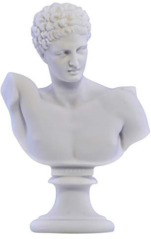 Dio Hermes Busto Testa Greco Statua Scultura Cast Marmo Copia