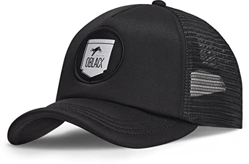 Oblack Trucker Classic Total Black Baseball cap, Nero, Taglia Unica Uomo