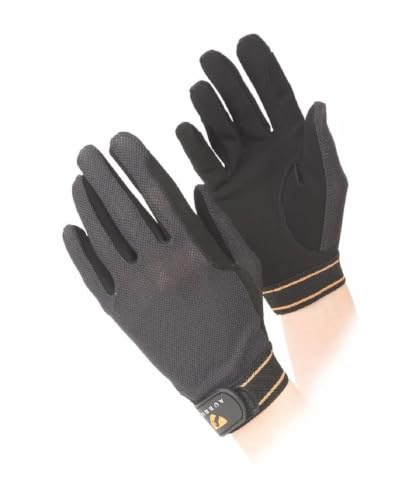 Shires Aubrion Ladies Mesh Riding Gloves L Black