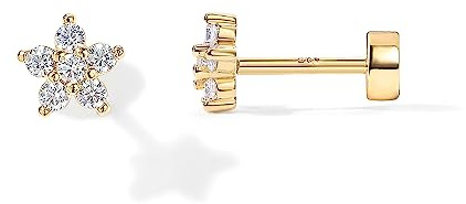 PAVOI 14K Flat Backs (Flower, Yellow Gold)