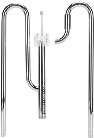 Qcwwy Aquarium Metal Lily Pipe,Stainless Steel Skimmer Inflow Outflow Pipe Set Removes Scum Pipe with 2 Acrylic Holder for Aquarium Planted Tank (16mm/0.63in)