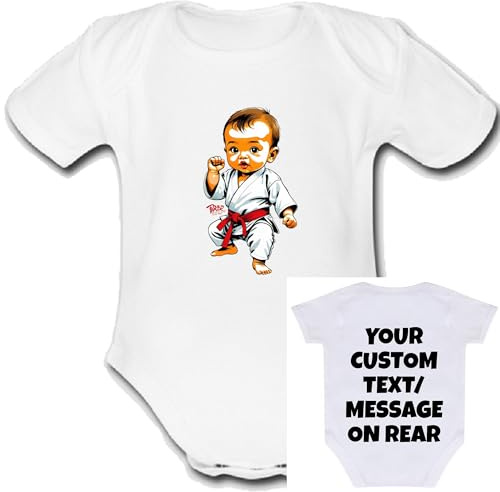 Psychobaby karate CUSTOMISABLE PERSONALISED Unique Baby Vest Baby Grow Babygrow Boys Girls UNISEX cute funny GIFT present custom judo 3