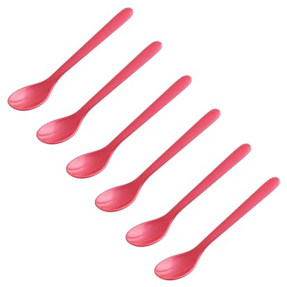 FACKELMANN | 6er Set Eierlöffel Frühstückslöffel 14 cm | Farbe: Rot | hochwertiger Kunststoff | ideal für den Frühstückstisch