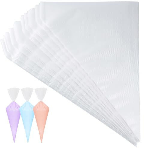 100-Pack Disposable Piping Bags | Food-Grade PE for Cake Decorating, Royal Icing & Cupcakes | 24cm Long No-Leak Design - Ideal for Afternoon Tea, Festive Bakes & Cookie Art